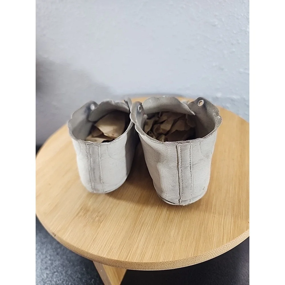 Vintage Antique‎ Baby-Infant-Newborn Classic White Lace-Up Shoes Genuine Leather